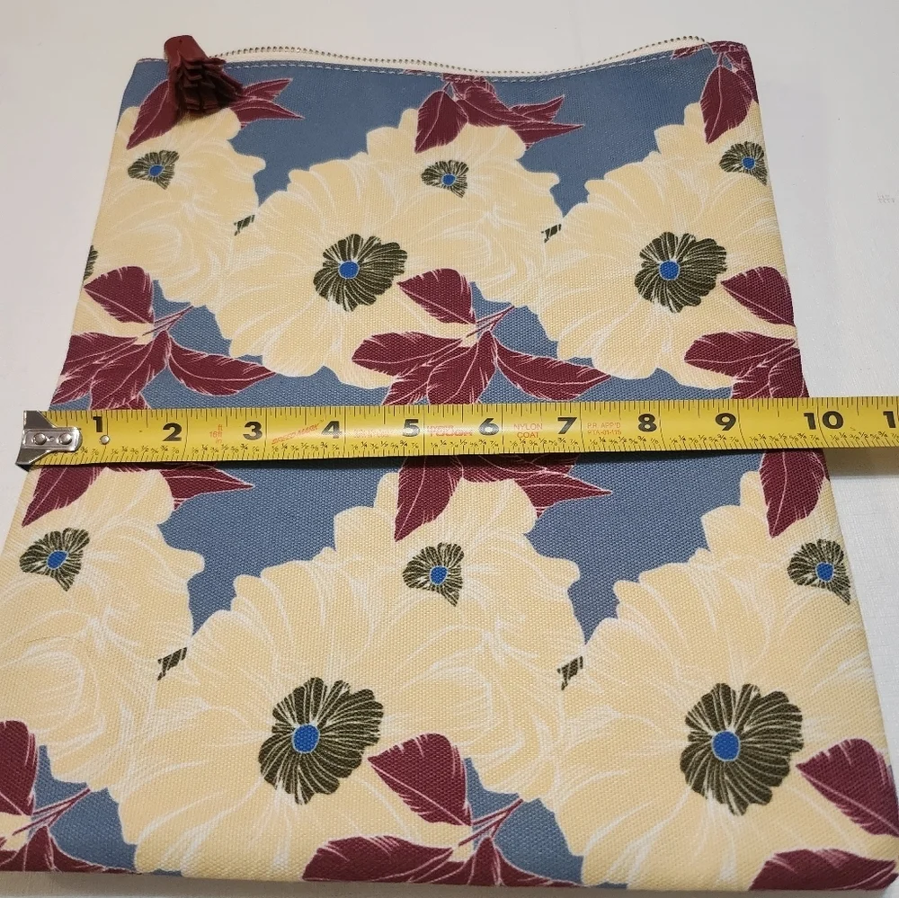Rachel Pally Blue and Cream Floral Cosmetic Bag